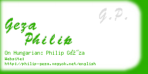 geza philip business card